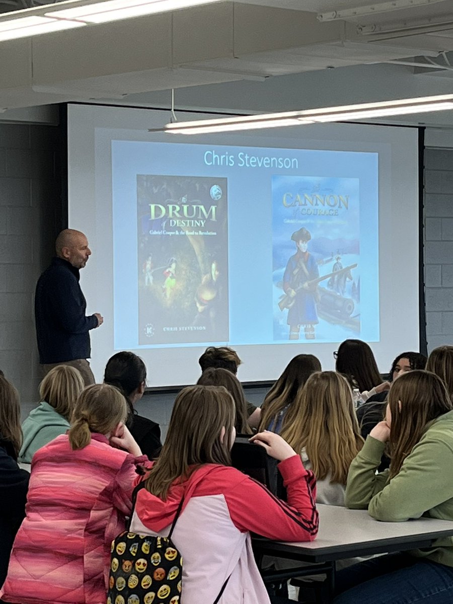 Shout out to Mr. Spenner <a href="/WMS_Mustangs/">Wainwright Middle School</a>  for making a connection and inviting author, Chris Stevenson to visit 6th gr. students and talk about his writing process.