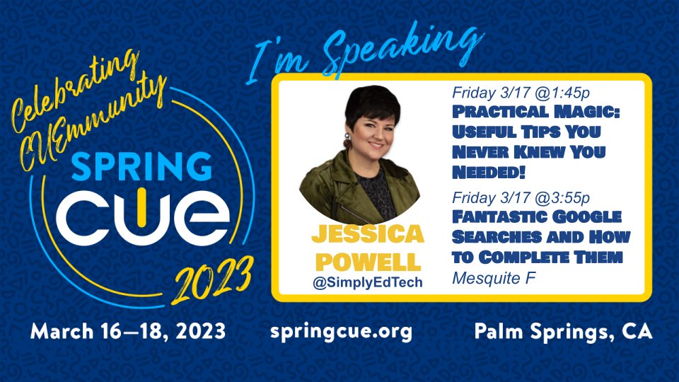 friEdTechnology's tweet image. Join friEdTech at #SpringCUE and discover some MAGIC with @SimplyEdTech, who will share #GoogleWorkspaceEdu features that are truly hidden gems, and then come back to cast a spell for fantastic search strategies that yield effective &amp;amp; efficient results. #WeAreCUE #friedfan