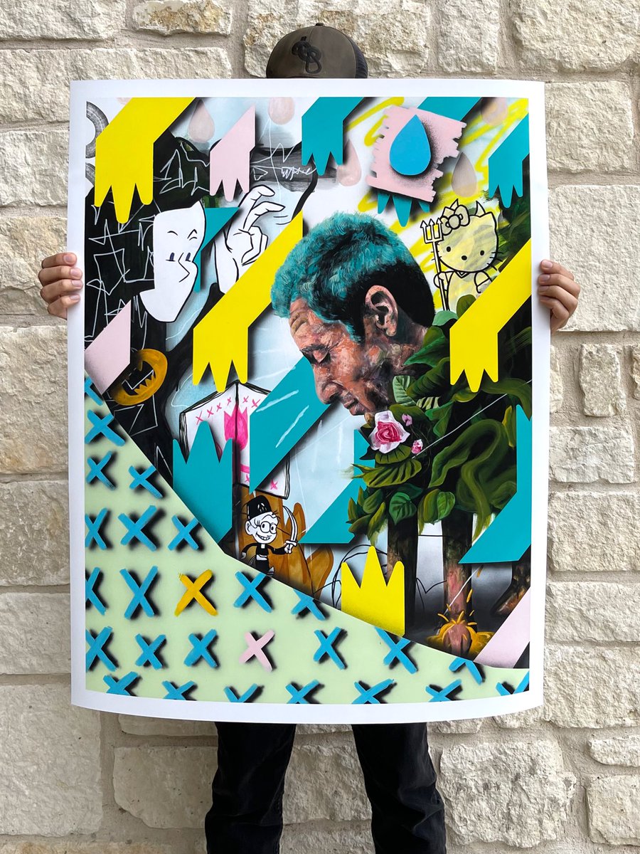 lxcoronel_'s tweet photo. My ‘V’ print is available now ⚡️This BFP (bigfuckinprint) has all the details the original painting has. 

For details follow the m.shake link in my bio or dm me. 

Been using @agaveprint for their consistency.  They pump out some crisp and beautiful prints 💫 https://t.co/2CEYS8nw8m