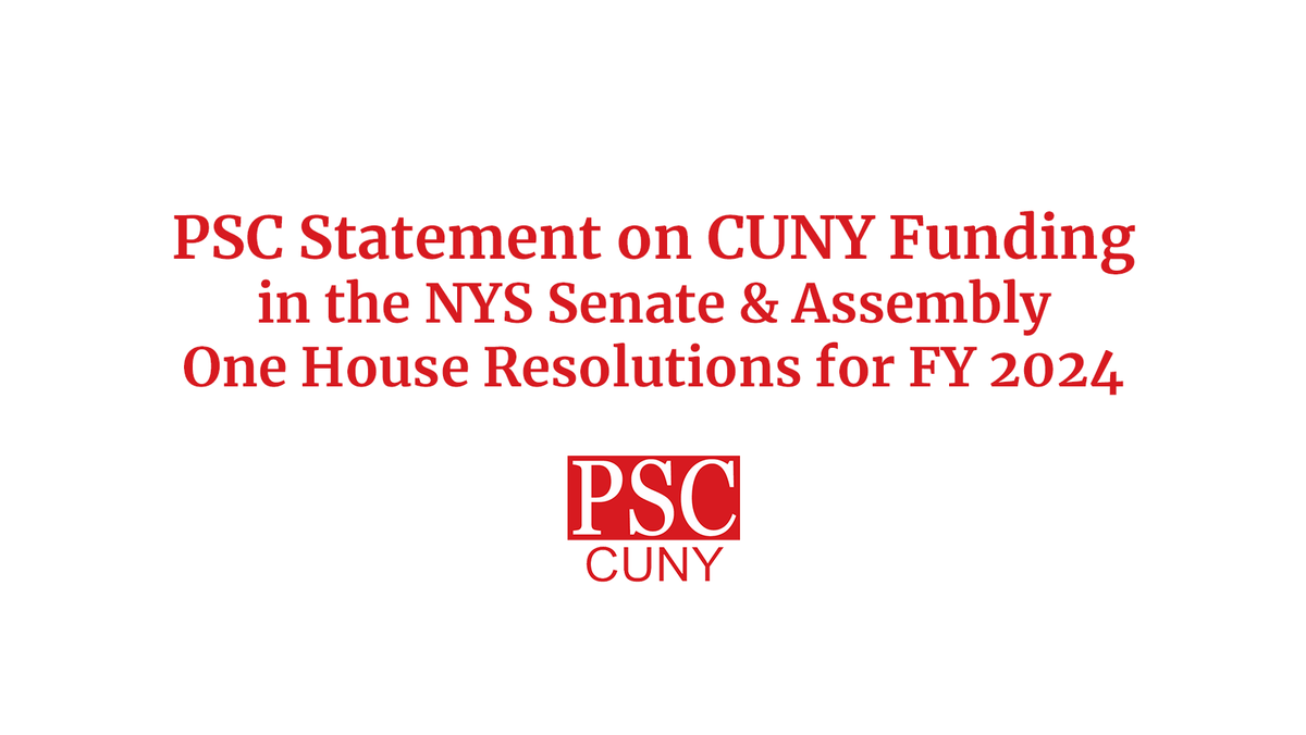 “We commend the <a href="/NYSenate/">New York State Senate</a> &amp; <a href="/NYSAssembly/">Press Office</a> for endorsing substantial increases in operational funding &amp; capital investment for #CUNY in their one-house budgets..." #NewDeal4CUNY #NoTuitionHikes

Full statement: psc-cuny.org/news-events/ps…