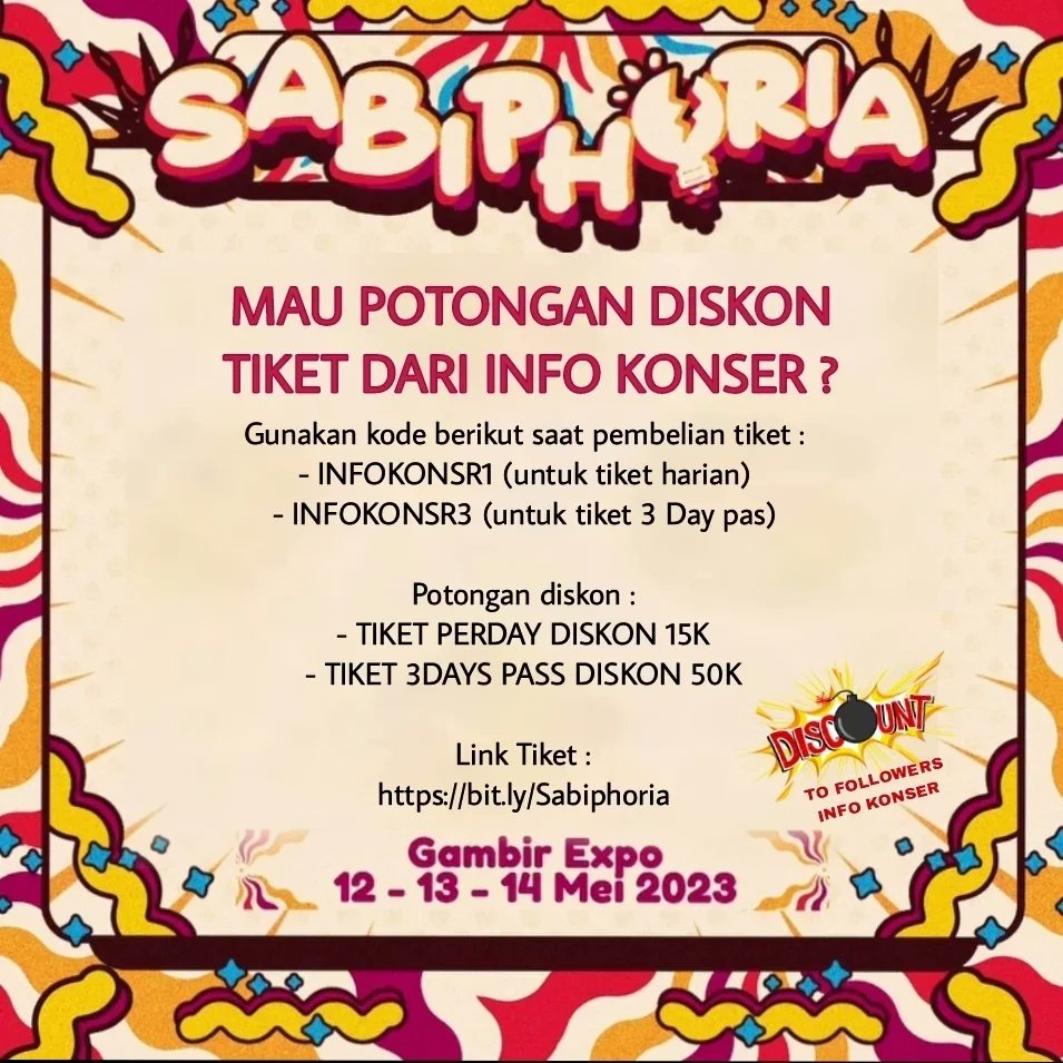 infokonser_indo's tweet photo. Konser nostalgia band band 2000 an hanya di Sabiphoria Fest ! 

#sabiphoria #konserjakarta #infokonser #maljum #bolu #Sisca #jkt48 #nidji #garasi #thechangcuters #tipex #TBA #kangenband #hijaudaun #ungu #armada #gambirexpokemayoran #jiexpokemayoran https://t.co/bXSZQHVT48