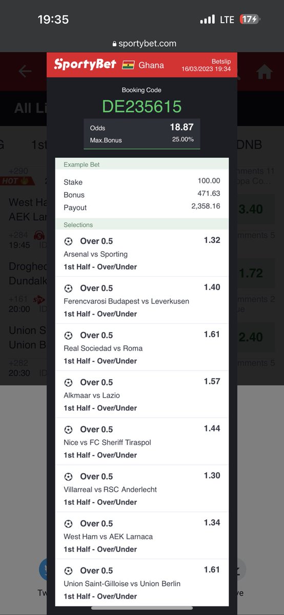 OddsVillage's tweet photo. Sporty. 
Late Kickoffs. 
.
Code 👉🏽   DE235615
.
Code 👉🏽   8ECD48E https://t.co/HNJpfcXK1F