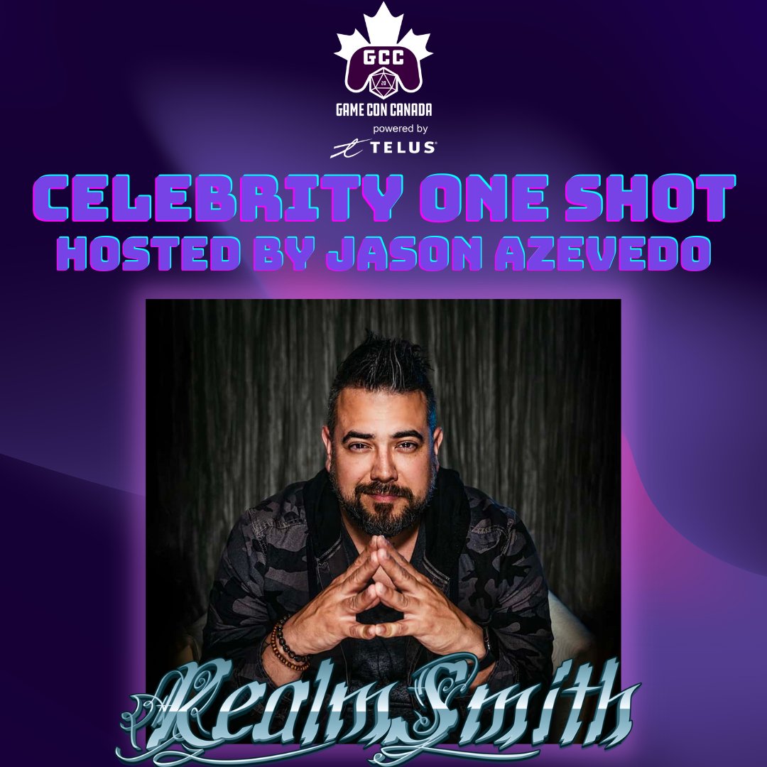 gameconcanada's tweet photo. ๐Live from the Mega Stage Friday June 23rd from 6 pmโ9 pm๐
Celebrity One Shot with @realmsmithtv and Friends, hosted by Jason Azevedo
This is a can't-miss event on our #GCC Mega Stage!
#GCC2023 #GameConCanada #DnD #DungeonsandDragons #RealmSmith #GameMaster #DungeonMaster https://t.co/qmFbYTUc0x