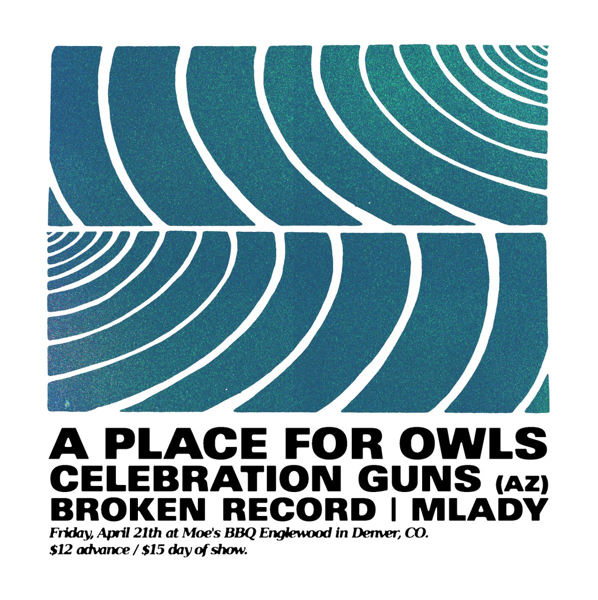 APFO hometown show in Denver at <a href="/moebbqenglewood/">MoesBBQEnglewood</a> with @brokenrecordcol and <a href="/mladymusic/">ml8dy</a> !! 
Tix: eventbrite.com/e/a-place-for-…