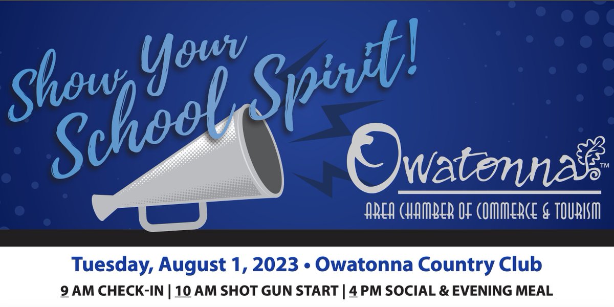 Annual Chamber Golf Event
Tuesday, August 1, 10am at Owatonna Country Club
Find sponsorship &amp; registration info: owatonna.org/golf/