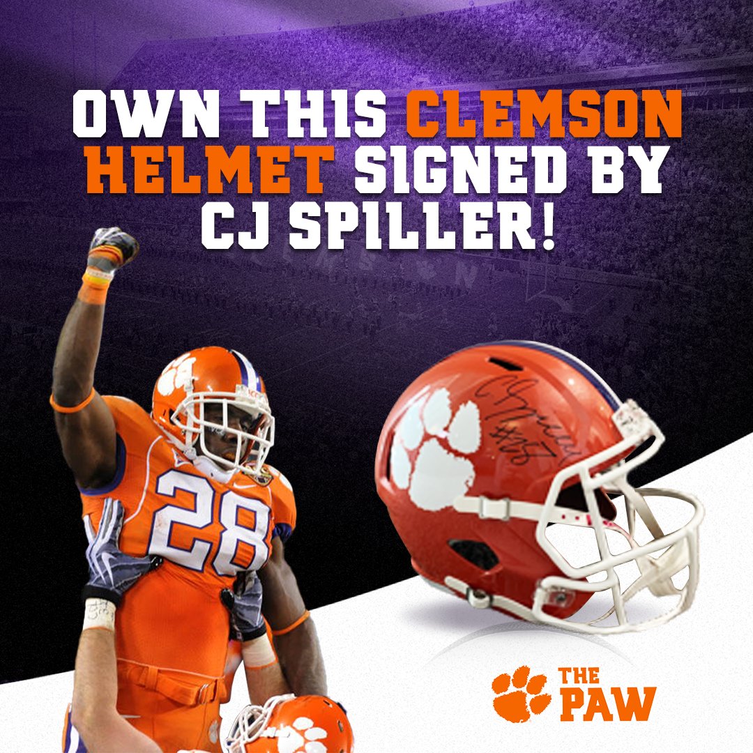 JoinThePaw's tweet photo. Here's your chance to win a Clemson football helmet SIGNED by @CJSPILLER 👀

To enter:
✅Sign up for our Clemson sports newsletter: https://t.co/UB3npuDmji
✅RT this post and tag a friend

Winner announced 3/23📅

Good luck #ClemsonFamily 🤝 https://t.co/TQt2SStAQQ