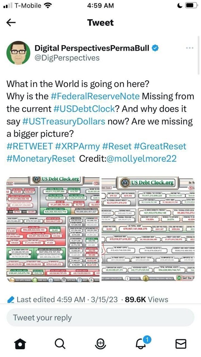 NewGenGaviria's tweet image. #Patriots Why did they change to #USTreasuryDollars from #FederalReserveNote? #USDebtClock 👇🏽