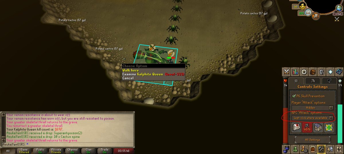 <a href="/JagexSupport/">Jagex Support</a> I think I broke KQ. This has happened a couple of times with both RuneLite and the vanilla client. Damage also seems to be showing up 1-2 ticks after it's inflicted. Been happening for a while!