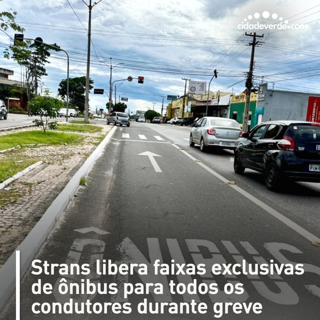 cidadeverde's tweet photo. A Strans decidiu liberar o uso de faixas exclusivas e corredores de ônibus destinada aos veículos de transporte coletivo de passageiros para todos os carros de passeios e motocicletas, para todos os condutores.
Mais informações no https://t.co/A0VewVzATG
#strans https://t.co/tTlJoIhAMv