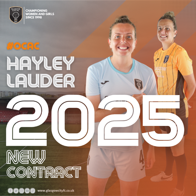 GlasgowCityFC's tweet photo. 🆕✍ | 𝐀𝐍𝐎𝐓𝐇𝐄𝐑 𝟐 𝐘𝐄𝐀𝐑𝐒 𝐎𝐅 𝐋𝐀𝐔𝐃𝐄𝐑 𝐌𝐀𝐆𝐈𝐂

🔶 Glasgow City are delighted to announce @hayleylauder has signed a new deal to extend her stay at City to over 🔟 years!