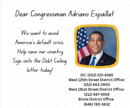 @RepEspaillat Please sign on to this letter and commit to opposing the MAGA default crisis: magadefaultcrisis.org
@InwdIndivisible @indvsblharlem