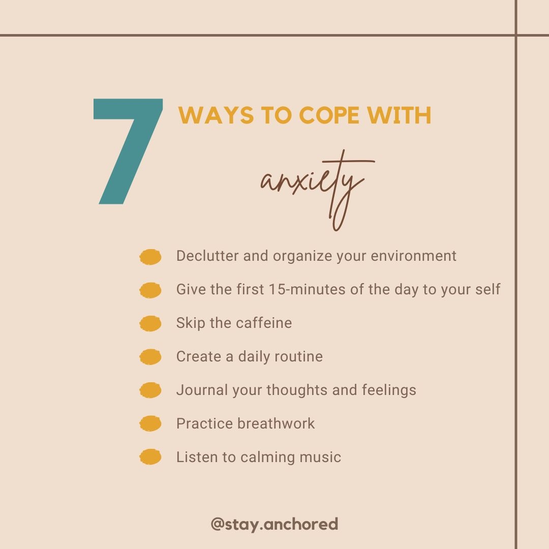Pair these coping skills with counseling to manage anxiety, to stay anchored. ⚓️

#copingwithanxiety #mentalhealthtool #mentalhealthcopingskills #anxiety #managinganxiety #stayanchored