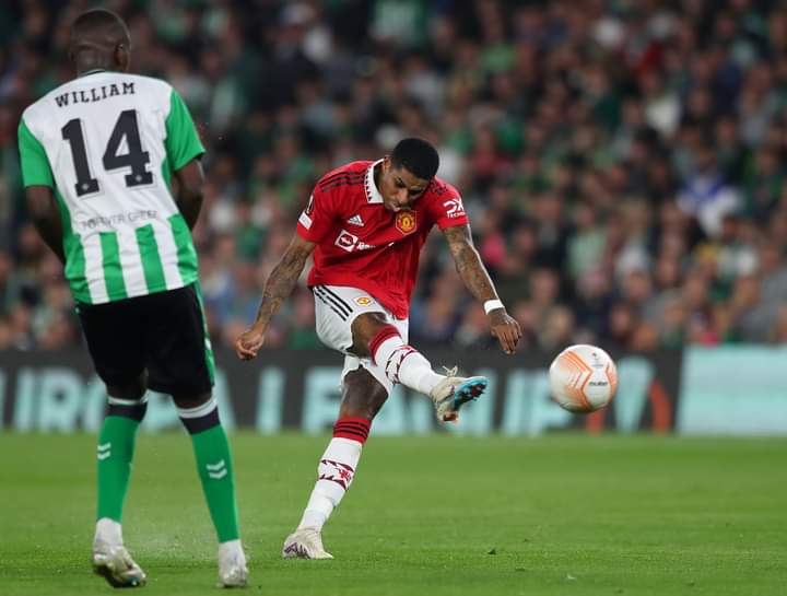_Titusworld's tweet photo. Rashford's goal against Real Betis sees United through to the Quarter Finals of the Europa League. 1-5 on aggregate, it ended @MarcusRashford @EuropaLeague @UEFAcom https://t.co/Ipkr7pKg7X