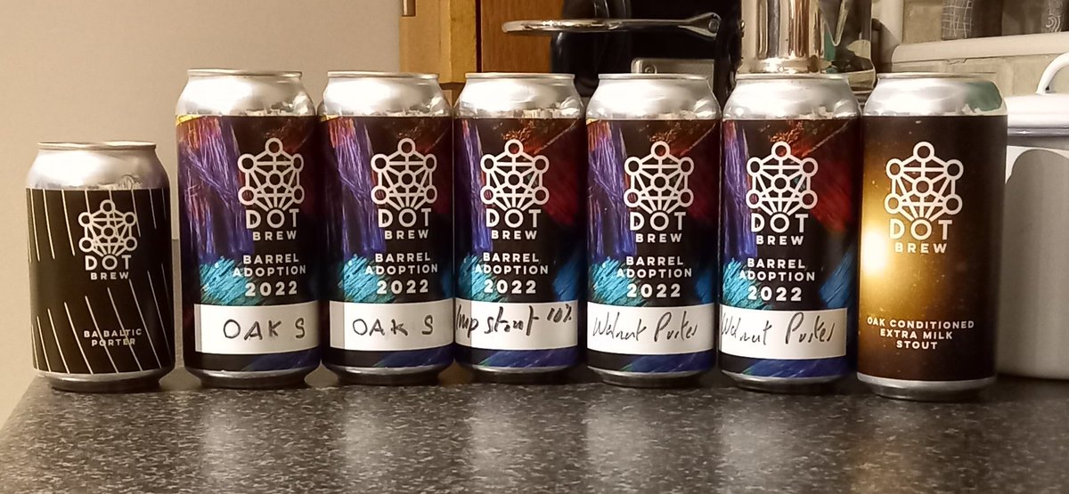 My line up for #StPatrickDay tomorrow anyone in the #BarrelAdoption will know how good they will be and so exclusive from @DOT_Brew #craftbeer #Stout cheers everyone #supportcraftbeer #SupportIrish