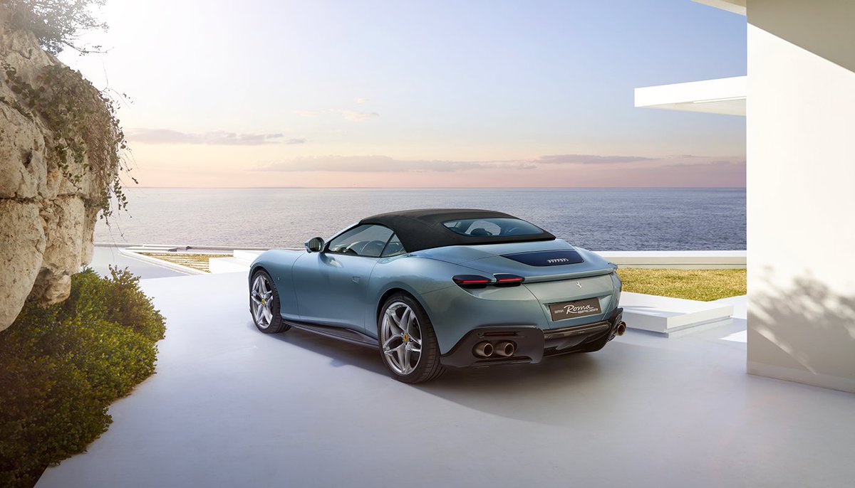 FerrariUSA's tweet photo. Underlining the #FerrariRomaSpider’s exuberant character is a modern take on the soft-top design, with extensive personalisation options. The overall style aims to move the “La Nuova Dolce Vita” concept beyond city limits for elegant, carefree driving ‘en plein air’.
#Ferrari https://t.co/AM5SWg7BKI