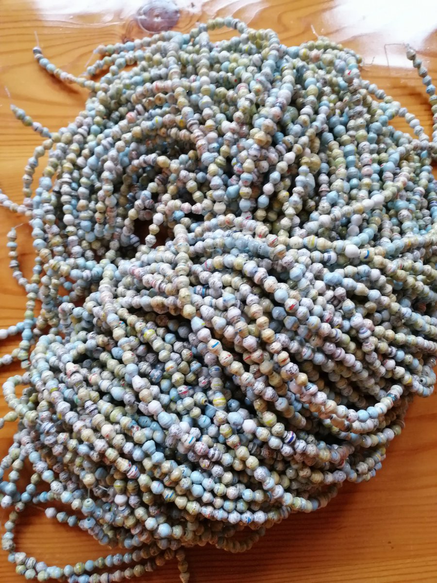 So exciting to make beautiful gold plated jewellery with recycled Scotland map beads from Sarah and her team in Kampala, Uganda. That's 5 A-Z mapbook turned into 5,000 precious beads! As well as a whole lot of skills' development and fun time spent crafting together 🎉