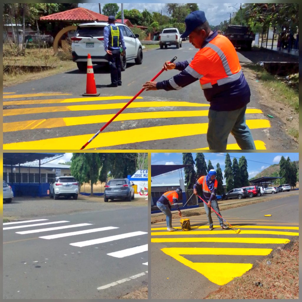 Trabajo de mantenimiento de pintura en los resaltos y pasos peatonales frente a escuelas de la provincia de Veraguas, realizado por El Departamento de Señalización <a href="/ATTTPanama/">Autoridad del Tránsito</a>
<a href="/CarlosReyesMa15/">Carlos Reyes Marin.</a>

<a href="/TReporta/">Telemetro Reporta</a> <a href="/tvnnoticias/">TVN Noticias</a> <a href="/estherodriguezq/">Esther Rodriguez Q</a> <a href="/lindabran1/">Linda Bran</a>