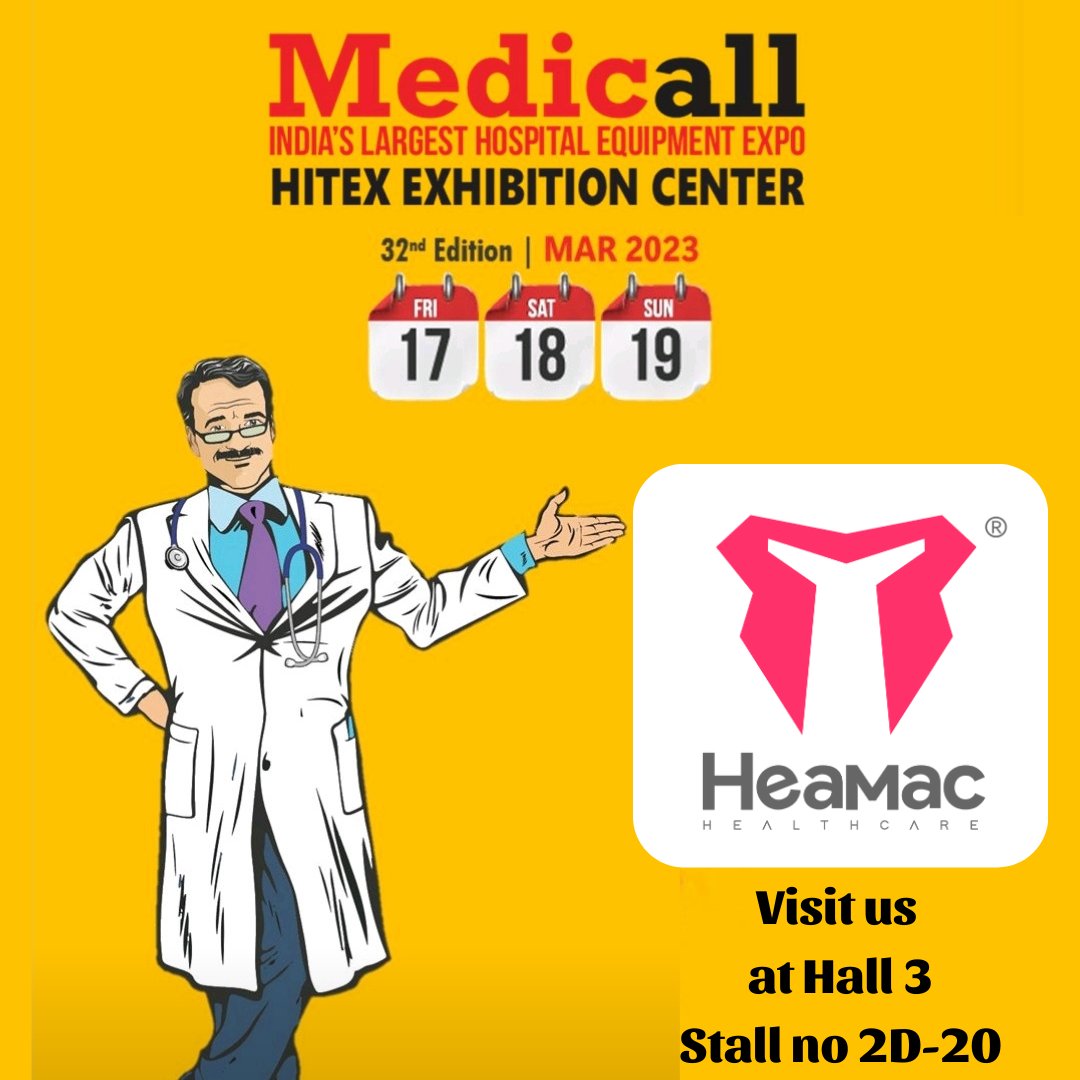 Heamac Healthcare Pvt Ltd (@heamachealth) on Twitter photo Heamac Healthcare is at Medicall 2023 Visit us at Hall-3 Stall no. 2D-20. Venue: Hitex Exhibition Center Hyderabad <a href="/medicallexpo/">Medicall Exhibition</a> <a href="/IKP_SciencePark/">IKP Knowledge Park</a> <a href="/BIRAC_2012/">DBT-BIRAC</a> Heamac Healthcare is at Medicall 2023 Visit us at Hall-3 Stall no. 2D-20. Venue: Hitex Exhibition Center Hyderabad <a href="/medicallexpo/">Medicall Exhibition</a> <a href="/IKP_SciencePark/">IKP Knowledge Park</a> <a href="/BIRAC_2012/">DBT-BIRAC</a>