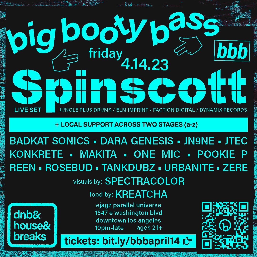 full lineup for the next bbb 👇

<a href="/spinscott/">Spinscott</a> gonna bring the heat 🔥🔊🍑

tier one tickets now available - bit.ly/bbbapril14