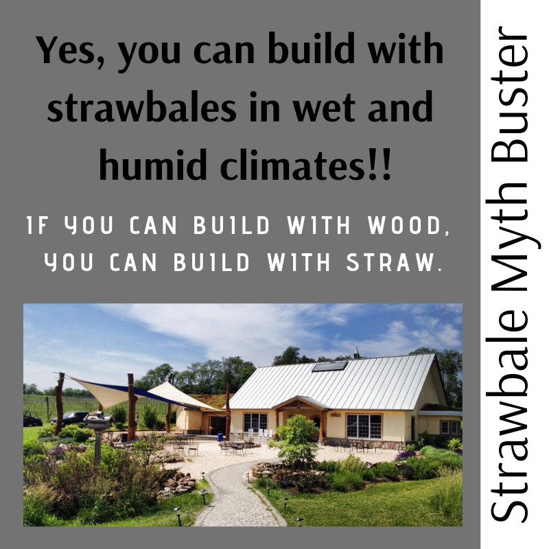 #mythbusting
1. You CAN get a building permit for strawbale buildings anywhere in the USA.  It is 100% code compliant
2. No, a strawbale home will not burn down. No oxygen=no fire
3. Yes, you absolutely can build with strawbales in wet muggy humid climates! 
#noexcuses #yesyoucan