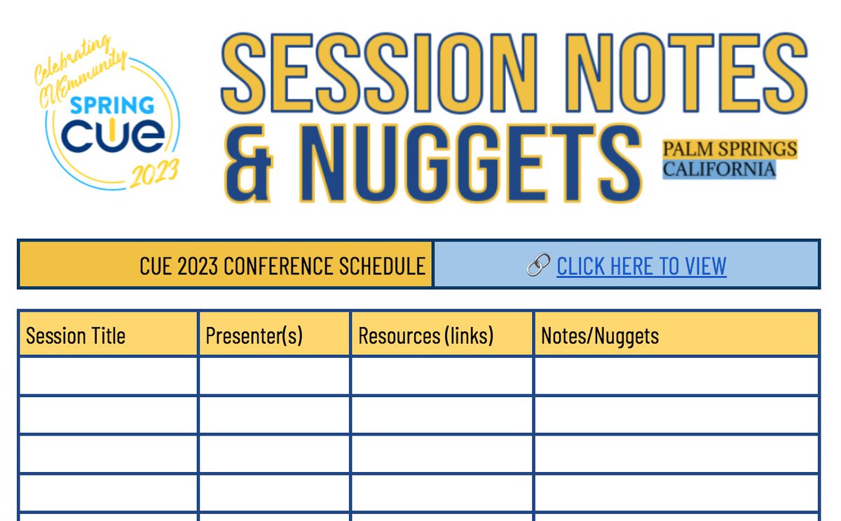 historysandoval's tweet image. 🌼Need a place for your team to keep track of all your learning and nuggets from #SpringCUE? This may help. #filemakeacopy docs.google.com/document/d/1La…