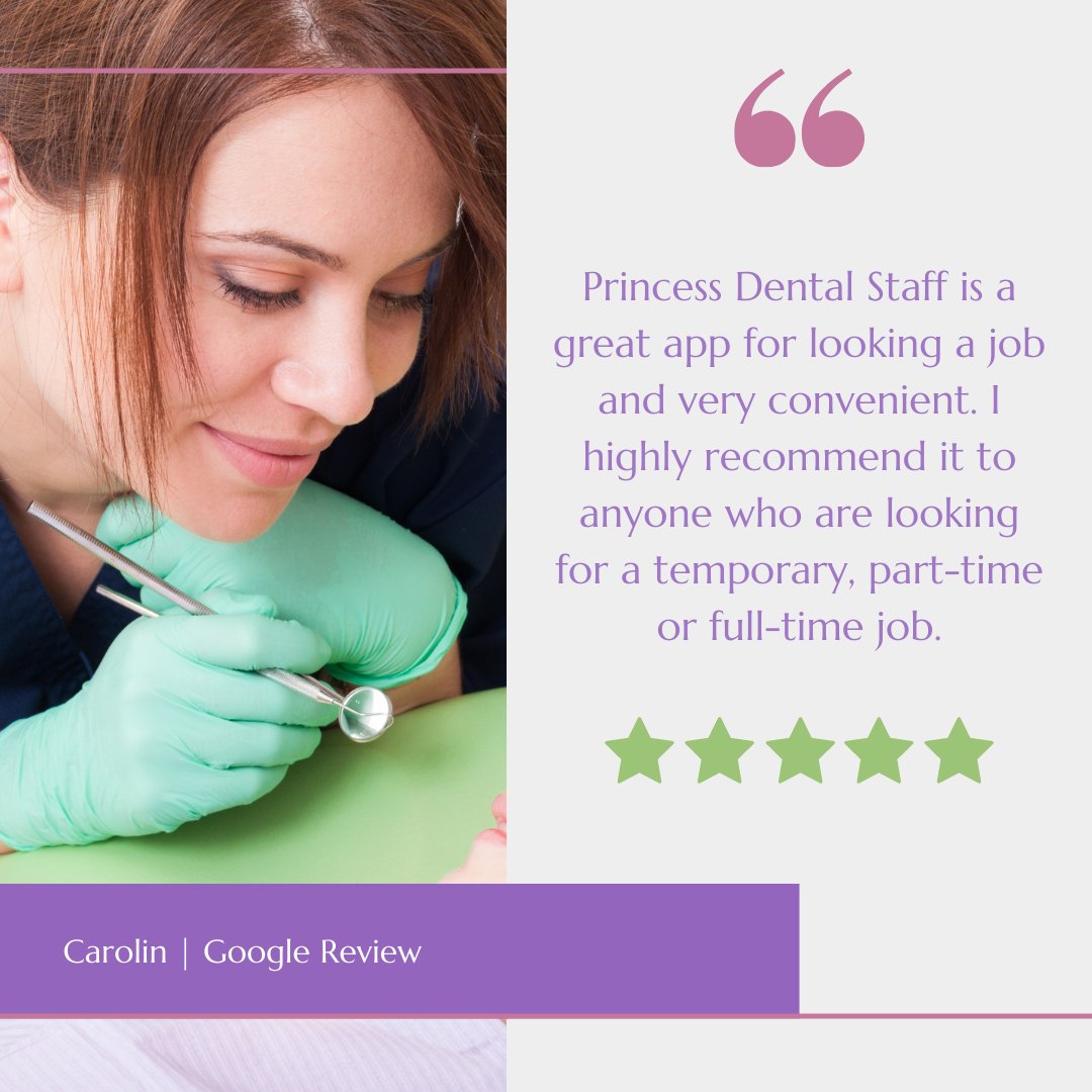 PDentalStaffing's tweet image. Thank you so much Carolin for the 5 star #review!

We love that we have been able to help you with all of your job seeking needs!

#temping #permanentwork #jobsearch