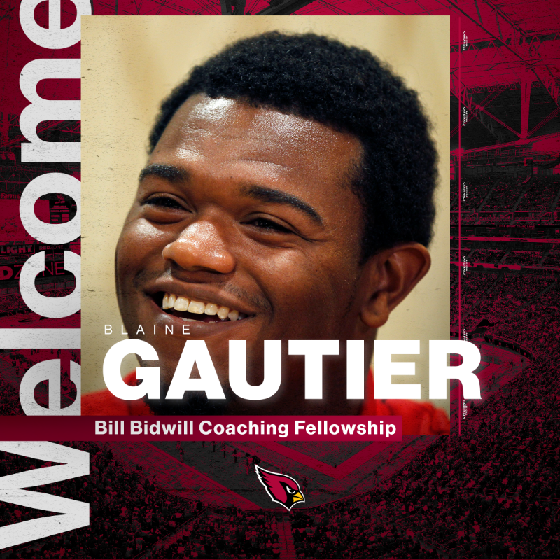 AZCardinals's tweet photo. We have added Blaine Gautier to the coaching staff as the newest participant in the Bill Bidwill Coaching Fellowship program!