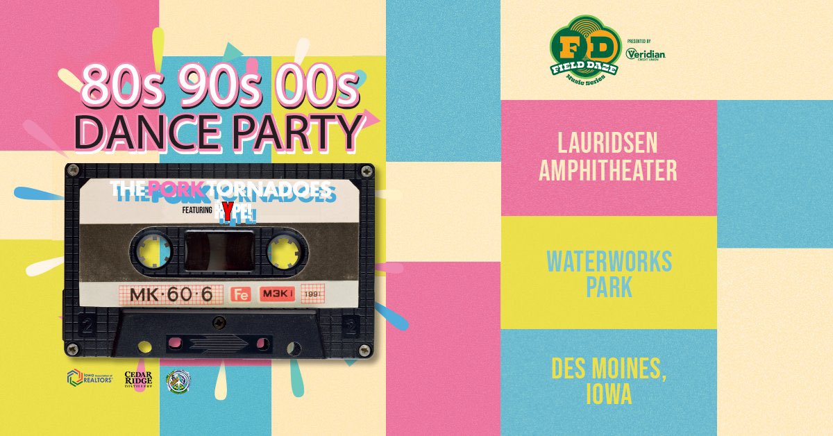First Fleet Concerts (@firstfleet) on Twitter photo Tickets are officially on sale for Saturday, May 6th for the 80s, 90s, 00s Dance Party with <a href="/PorkTornadoes/">The Pork Tornadoes</a> at Lauridsen Amphitheater at <a href="/DSMWWPF/">Des Moines Water Works Park Foundation</a> with <a href="/gethehype/">gethehype</a> in Des Moines, Iowa! 🥳
🎫 axs.com/events/474901/ Tickets are officially on sale for Saturday, May 6th for the 80s, 90s, 00s Dance Party with <a href="/PorkTornadoes/">The Pork Tornadoes</a> at Lauridsen Amphitheater at <a href="/DSMWWPF/">Des Moines Water Works Park Foundation</a> with <a href="/gethehype/">gethehype</a> in Des Moines, Iowa! 🥳
🎫 axs.com/events/474901/