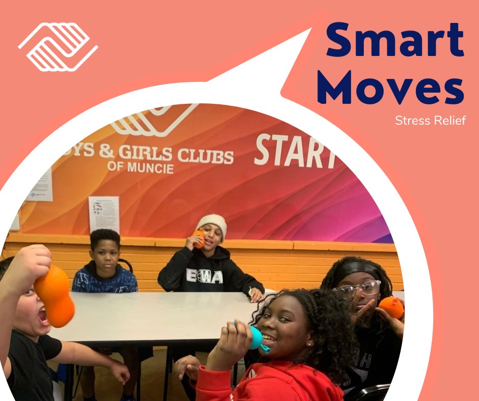 bgcmuncie's tweet image. Club kids participated in SMART Moves, making their own stress balls and doing yoga. One element of Smart Moves focuses on the importance of emotional wellness and managing stress. #INKids