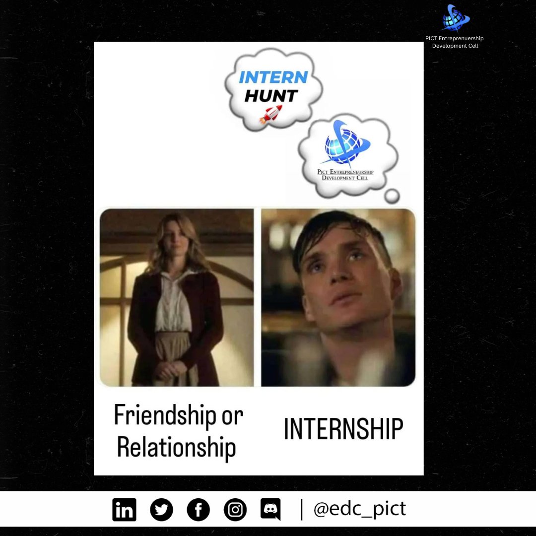 EdcPict's tweet photo. Career motivation dose for you all, kyudies. 😂🫶
Get ready to flex your skills for the internship at Intern Hunt 💥
#pict_edc #edc_pict #edc #internhunt #business #startups #career #goals #interns #internship #internships #experience #motivation #opportunity
@PunePict https://t.co/kU98nTlXDc