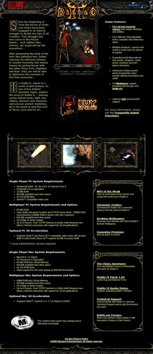 Diablo II website in 2000

#WebDesignHistory