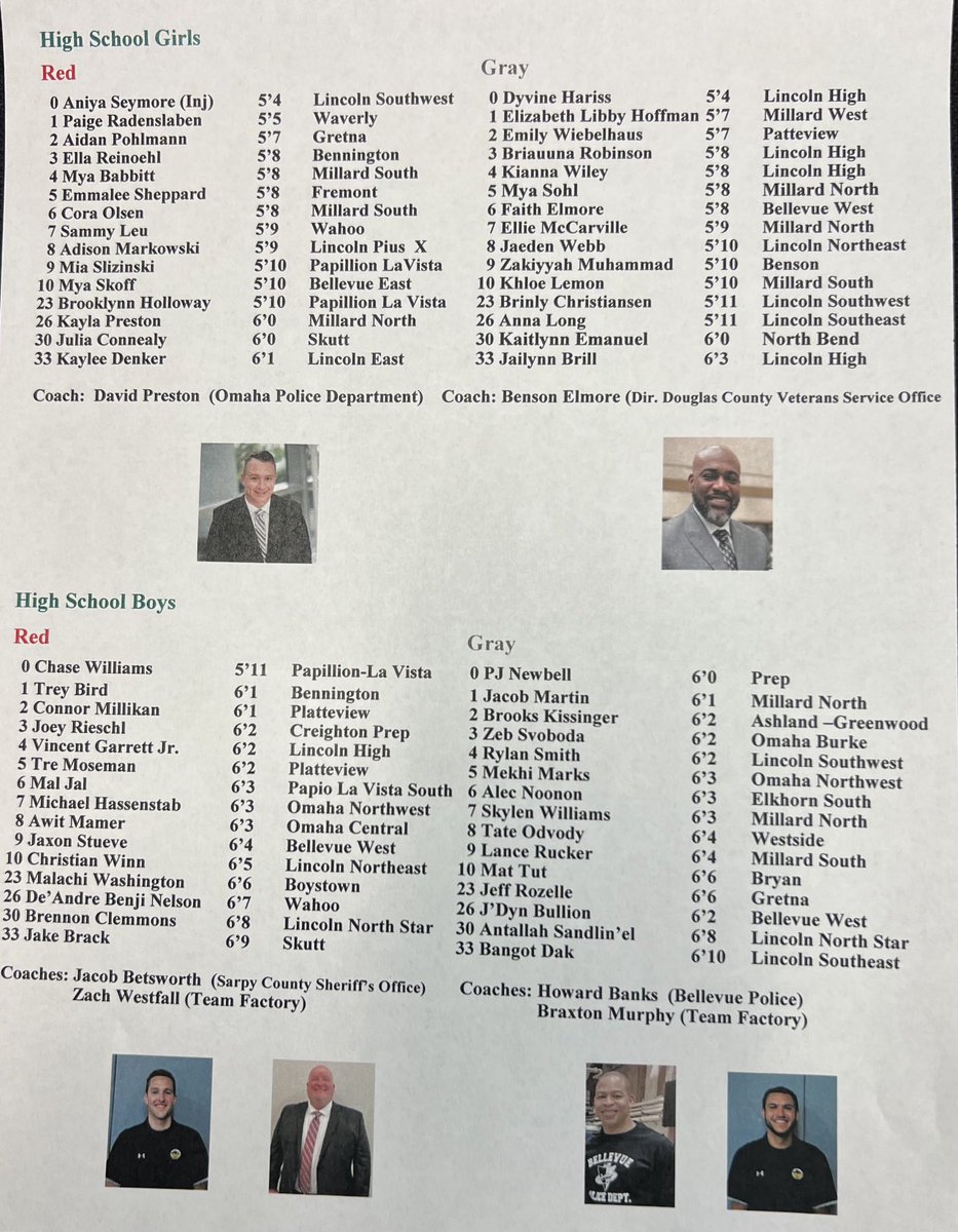 DaveFelici_'s tweet photo. Battle Sports- Sarpy County Sheriffs High School Boys &amp; Girls All-Star Basketball Game will be March 24, 2023 at Bellevue East HS. Girls 6pm Boys 7:45pm. March Madness at its Best! Congratulations to all the selected players! https://t.co/x8GLCYUM9m