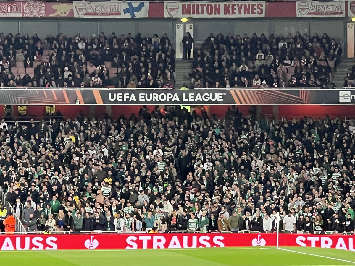The Sporting Lisbon supporters here at Arsenal tonight are making a bit of noise but let’s face it they’re no Bodø <a href="/Glimt/">FK Bodø/Glimt</a>