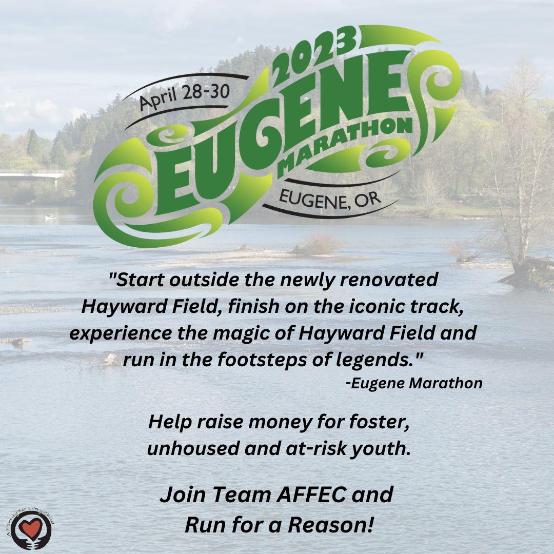 Eugene Is running...
Legands like Bill Bowerman, Bill Dellinger, Phil Knight, and Steve Prefontaine, and more recent icons Ashton Eaton and Galen Rupp have trained on some of these very same roads.
Join Team AFFEC and run the in the footsteps of legends!
conta.cc/3moLUvT