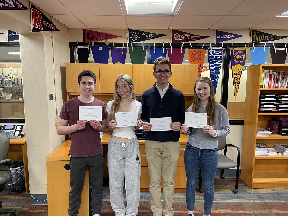 AflahertyEGHS's tweet photo. Congratulations to our 2023 National Merit Finalists:
Daniel Vilker, Mara Oancea, Cayetano Sanchez and Mia Schenenga.  Well done Avengers! #EGPS #EGHS #EGAvengers https://t.co/IJsn8I7OTN