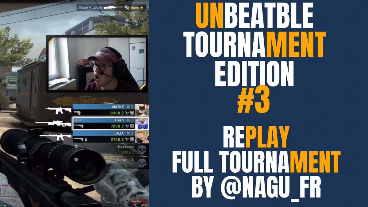 community3000's tweet photo. En attendant notre Unbeatable tournament #4 🏆 Retrouvez l’intégralité du stream de notre 3ème édition casté par @NAGU_FR 📺👇🏼

https://t.co/2F4joV9N7N

#csgo #community3000 #streamcsgo https://t.co/hiBvSc390N