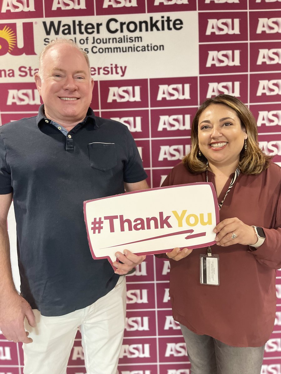 Thank you @juanmundel, Raul Chavez, Gwendolyn Notestine, Angelica Gulinson and Michael Shenk for your support to the Cronkite School this #SunDevilGiving Day! 🙌