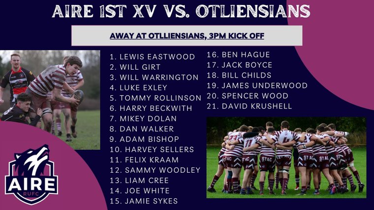 Aireborough RUFC 1st XV v Otliensians (Away, 3pm Kick Off) 
Every game is must win, but this one is always personal...
#LocalDerby #AireboroughWolfpack #Rugby #RugbyUnion #Sport
aireboroughrugby.com/news/aireborou…