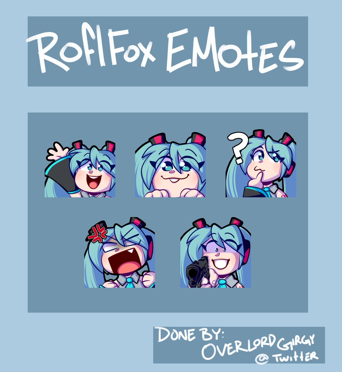 Finished emotes for Roflfox @ FA 🎤
- - - - 
#emoteartist #twitchemoteartist #emotecommissions