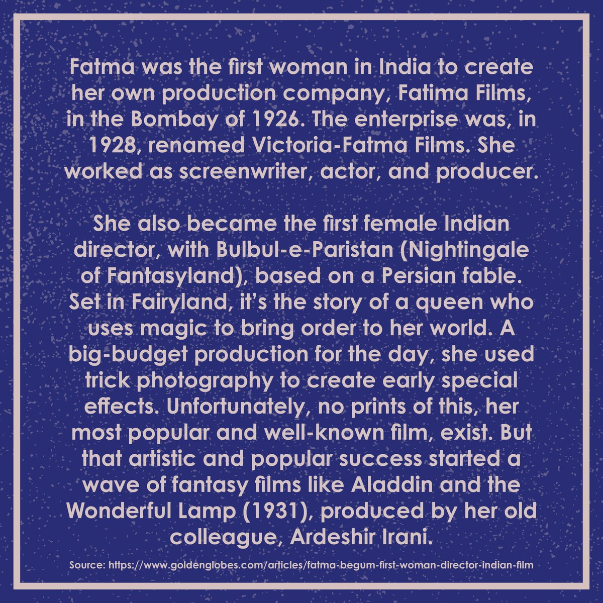 Before there was Bollywood, there was Fatma Begum, the FIRST female director in Indian cinema! 🌟 She founded her own production company and produced the first Indian film with special effects. #WomenInFilm #WHM2023 #CutterEntertainment #FemalePioneers #FatmaBegum #indiancinema