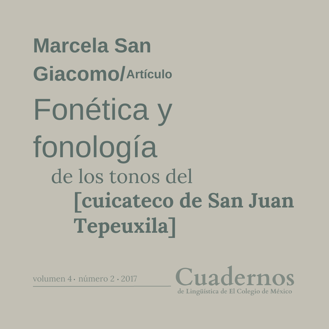 ClecmCuadernos's tweet photo. #Archivo #CLECM | En este artículo presento la primera descripción formal de los contrastes tonales léxicos del #cuicateco.
✍Marcela San Giacomo para CLECM (2017): https://t.co/29YNk7YgU9