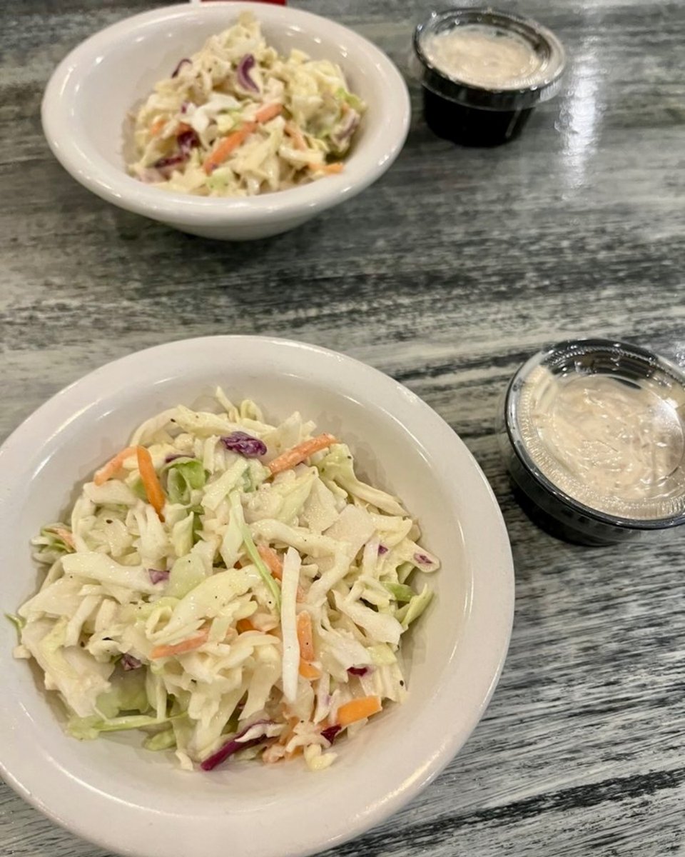 Blackened snapper, sautéed grouper, and coleslaw. Sounds like a delicious lunch or dinner!! 🐟 🎣 
Thanks Laura R. for the photos!