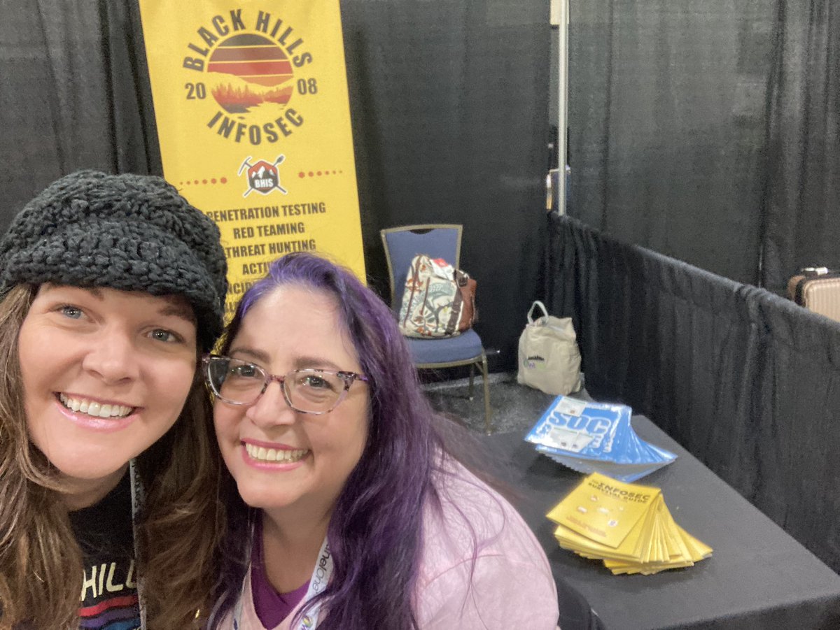 The intersection of my two favorite infosec groups! <a href="/BHinfoSecurity/">Black Hills Information Security</a> &amp; <a href="/WiCySorg/">Women in CyberSecurity (WiCyS)</a> !
So happy to see <a href="/debthedeb/">Deb Wigley 🥰🇺🇸</a> at #WiCyS2023!