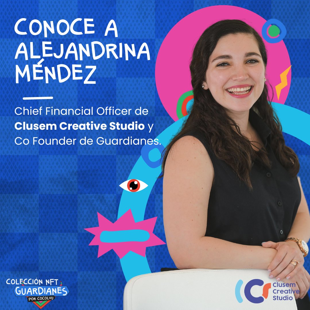 🇺🇸 Meet Alejandrina Mendez! Chief Financial Officer of Clusem Creative Studio and co Founder of Guardianes NFT. 🤩

🇲🇽 ¡Conoce a Alejandrina Méndez! Chief Financial Officer de Clusem Creative Studio y Co Founder de Guardianes NFT. 🤩

#somosguardianes #guardianesnft #NFTProject