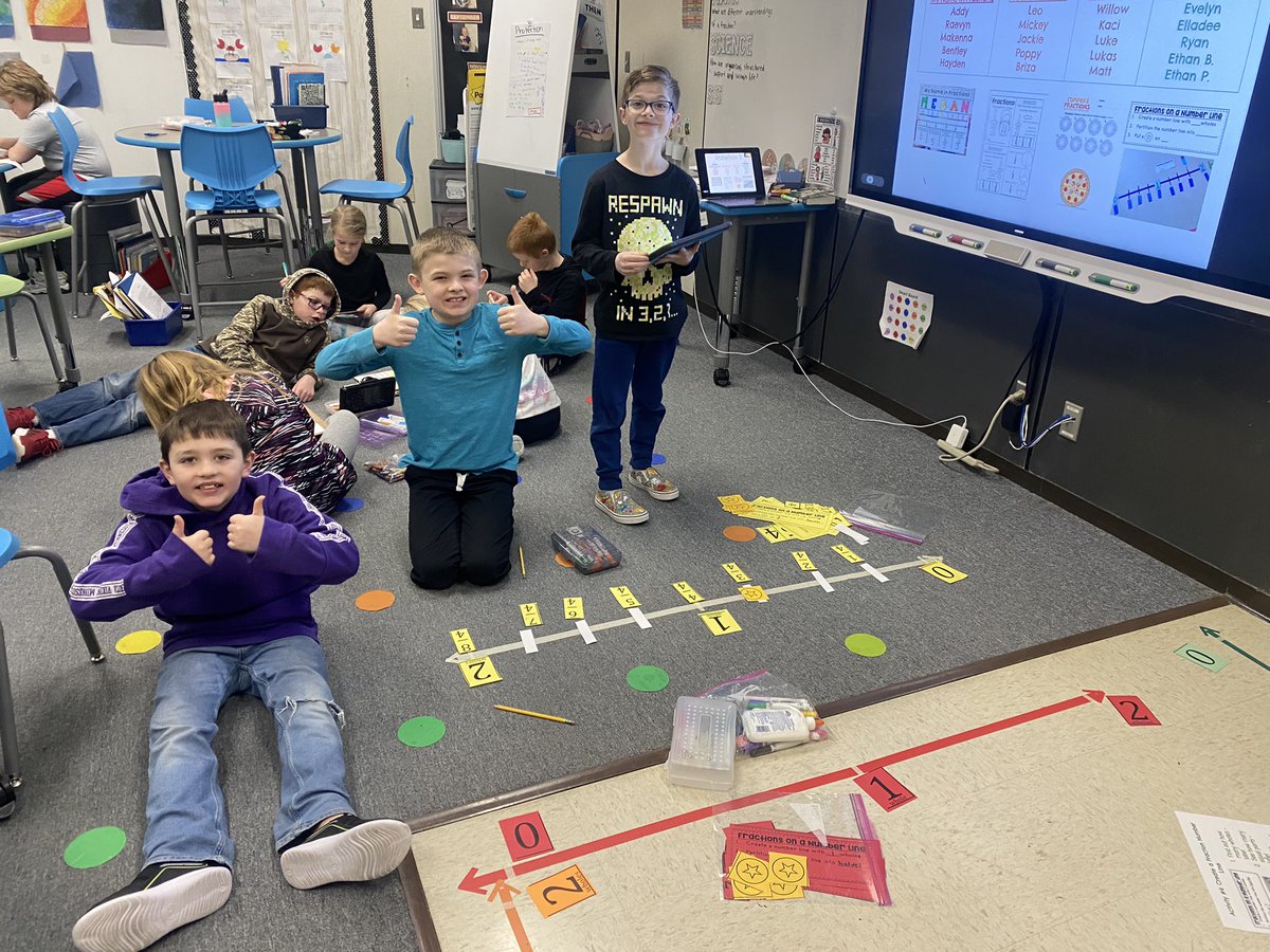 Students participated in a variety of stations to continue building knowledge about fractions! #theMESway
