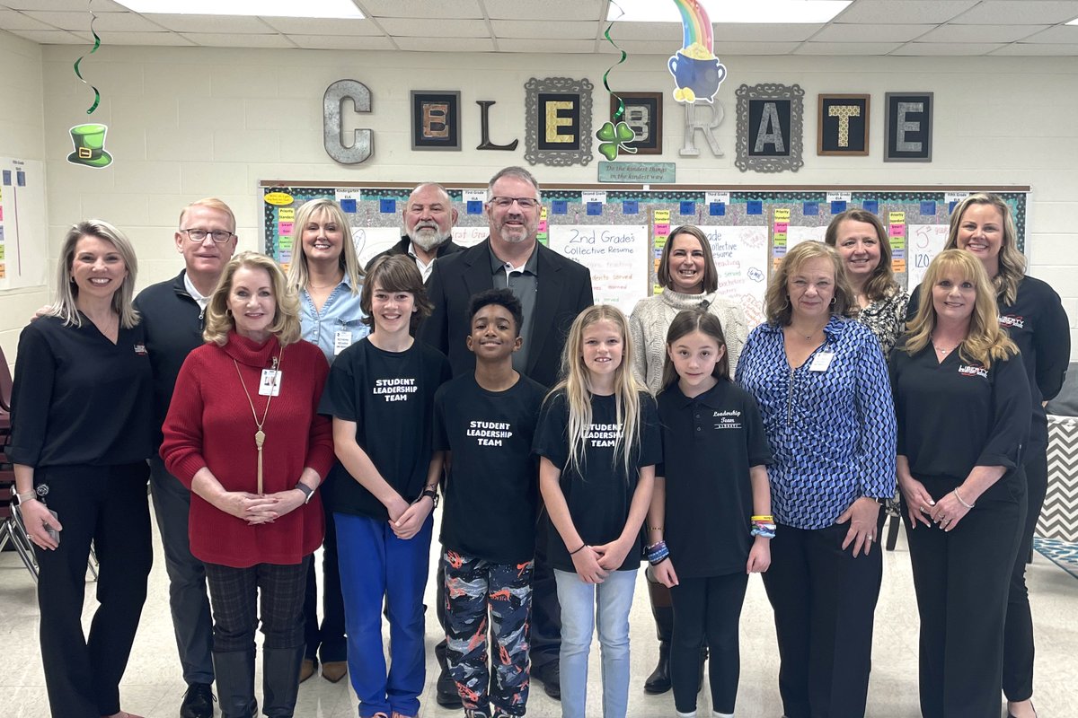 CherokeeSchools's tweet photo. The Cherokee County School Board visited Liberty ES this week for a tour and lunch. Board Vice Chair Rick Steiner also made first-grader Ayden Koziski’s wish come true of meeting the former professional wrestler and getting his autograph! More: https://t.co/HnR4fR9rHc #CCSDfam https://t.co/HBOOnbei66