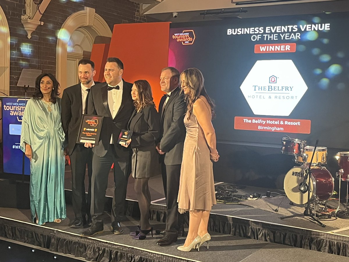 visit_bham's tweet photo. The winner of the Business Events Venue of the Year is… @thebelfryhotel 🎉
 
The judges loved the hotels focus on customer needs and objectives and highlighted that whether you are a small event or big event, you get the same quality of service. A well-deserved win!
 
#WMTA https://t.co/Rp4OAoBkbB