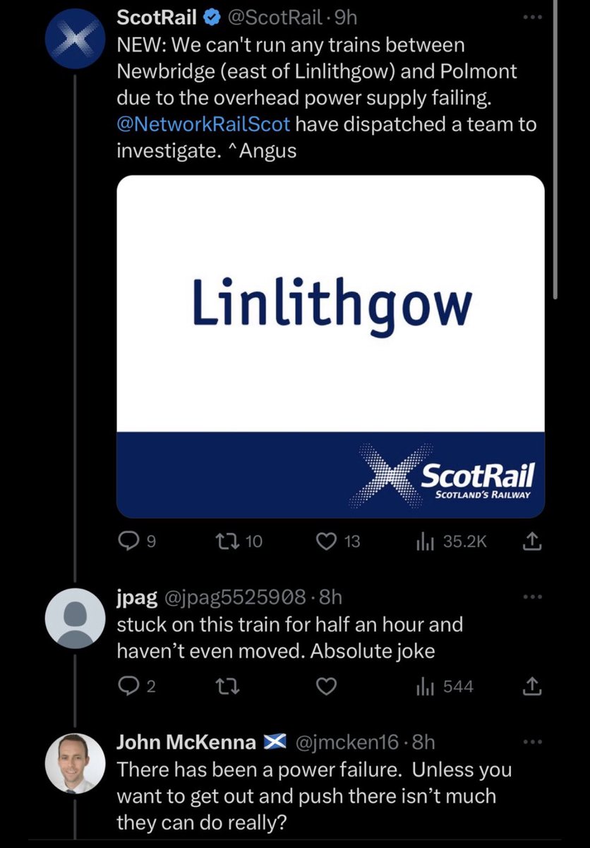 ScottishPatterr's tweet photo. ScotRail comments never disappoint https://t.co/sQav1bukRV