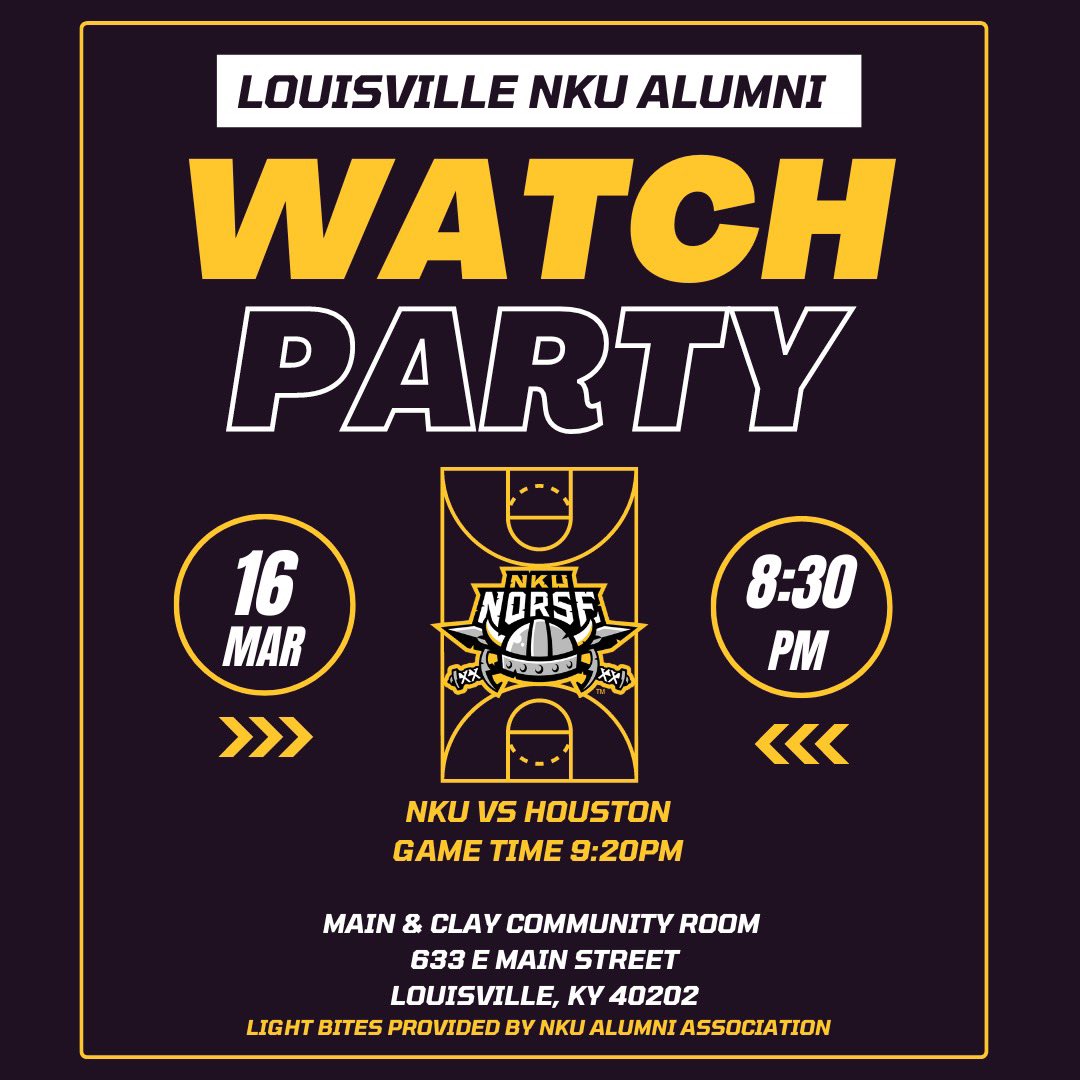 Join us TONIGHT if you are in the Louisville area!

#NorseNCAA #NKUAlumni #NKULouisvilleAlumni