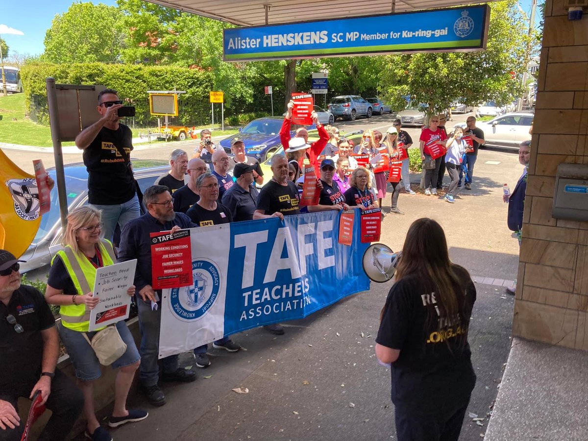 gaolteacher's tweet photo. @TAFEdefender @rlong62 Unless voters kick out @Dom_Perrottet govt on March 25 TAFE will continue to be defunded & slowly sold off. Regional courses have been cut & colleges sold off. Over 50% of teaching staff gone & those left in insecure jobs. #VoteThemOut #StopTAFECuts https://t.co/fiE5In9f1P